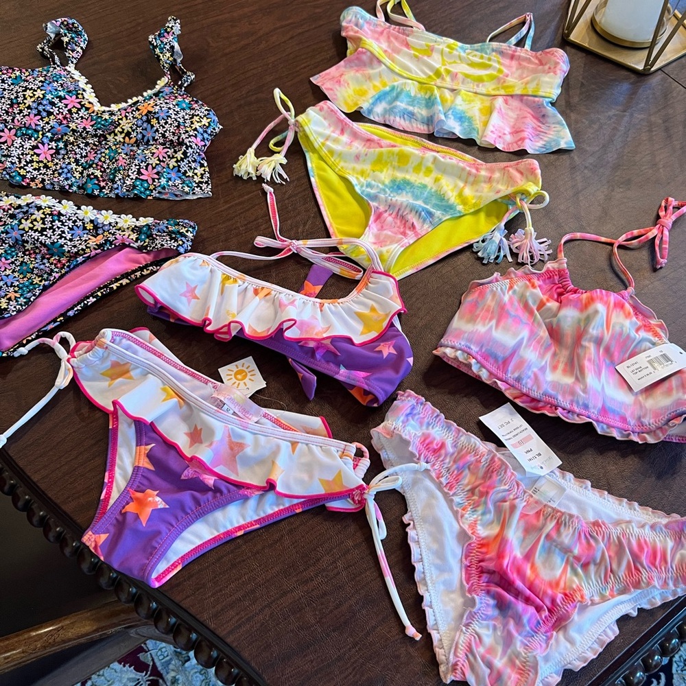 Girls Bikini Bundle! 4 Girls Bikini’s. sizes 8-12. Two are brand new!